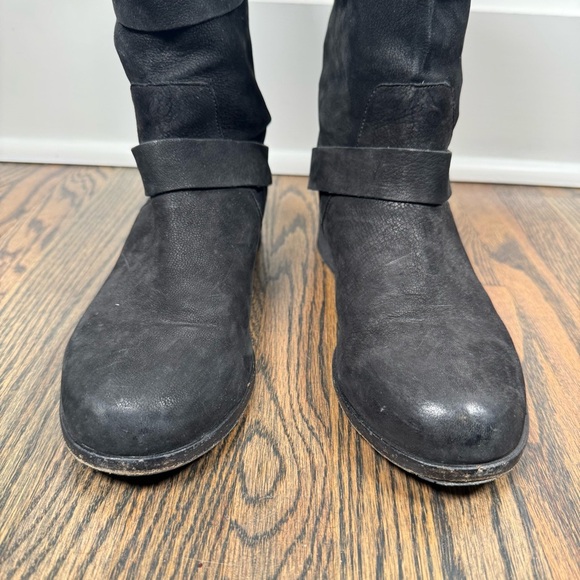 Eileen Fisher black suede mid calf pull on boots size 6.5 - Picture 3 of 8